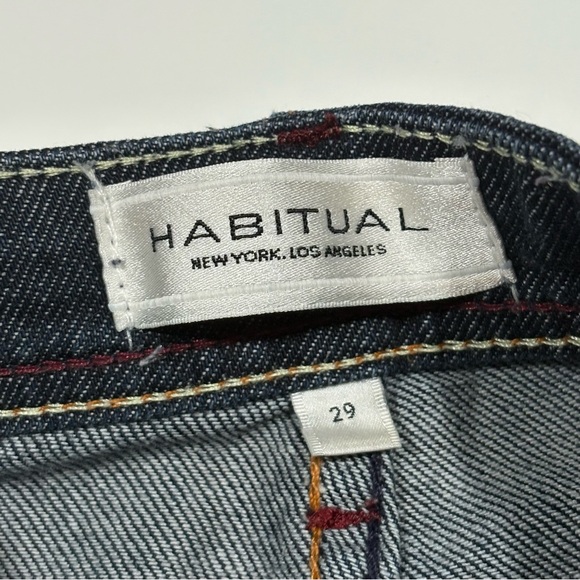 Habitual Jeans Size 29 Dark Wash Bootcut Made in USA Designer Denim Cross Logo - Picture 3 of 13